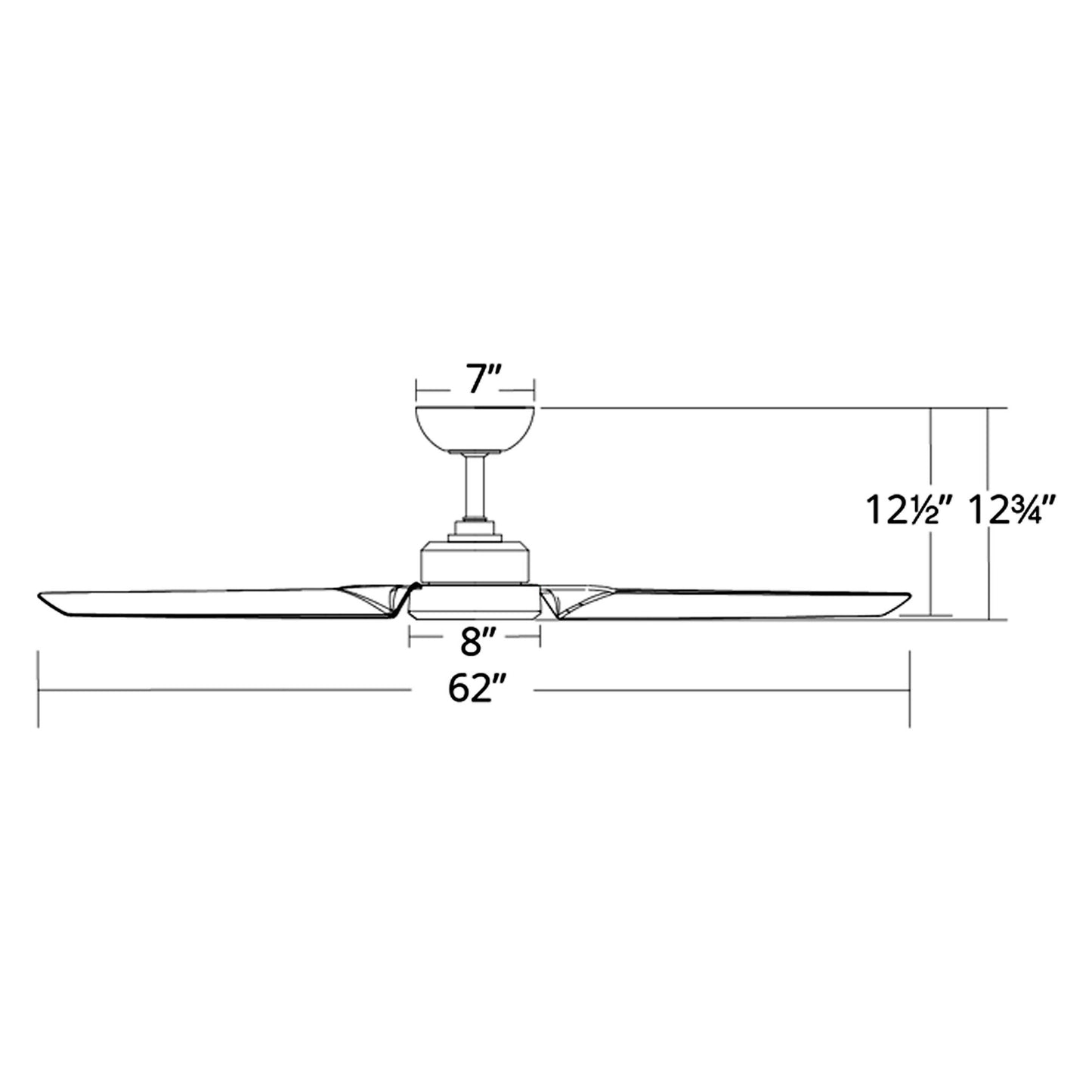 Roboto Smart Ceiling Fan - line drawing.