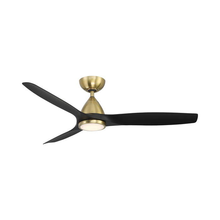 Skylark Outdoor LED Ceiling Fan in Soft Brass/Matte Black (54-Inch).