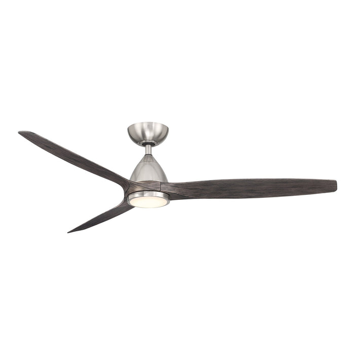 Skylark Outdoor LED Ceiling Fan in Brushed Nickel/Ebony (62-Inch).