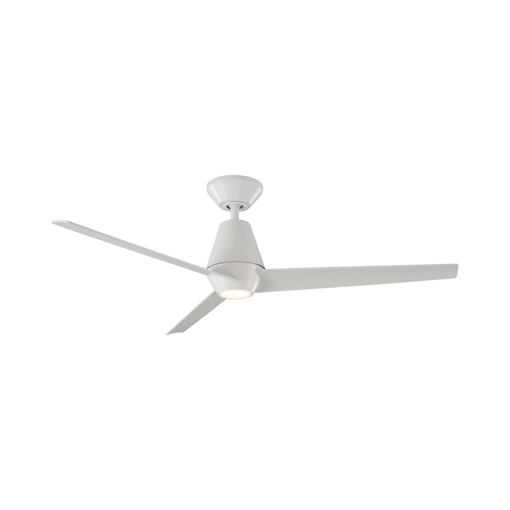 Slim LED Ceiling Fan in Matte White.
