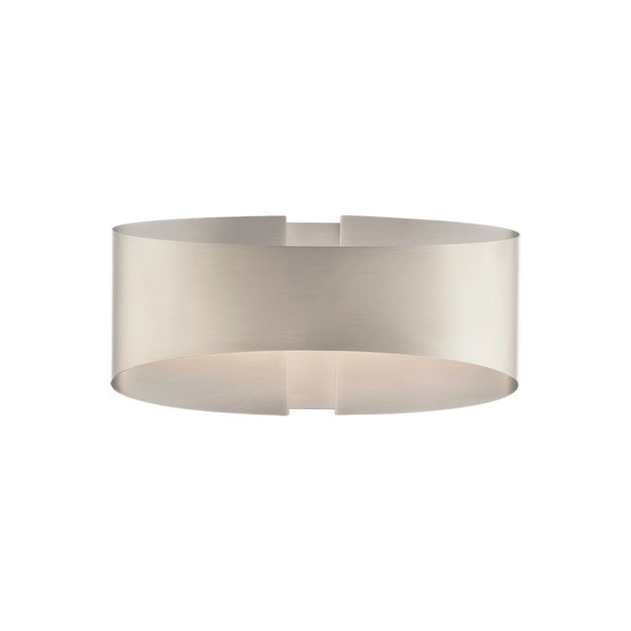 Swerve LED Wall Light in Brushed Nickel.