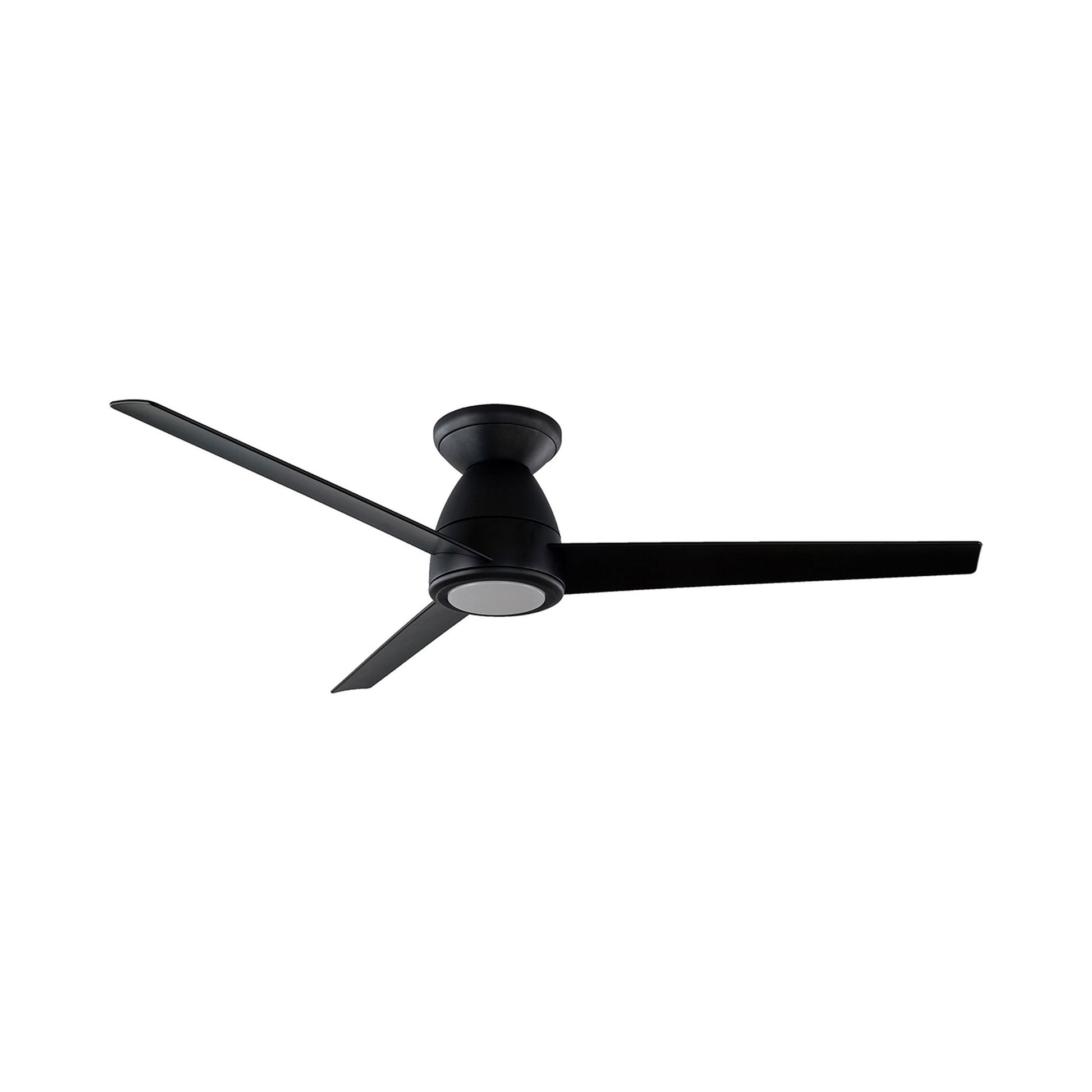 Tip-Top LED Flush Mount Ceiling Fan in 52-Inch/Matte Black.