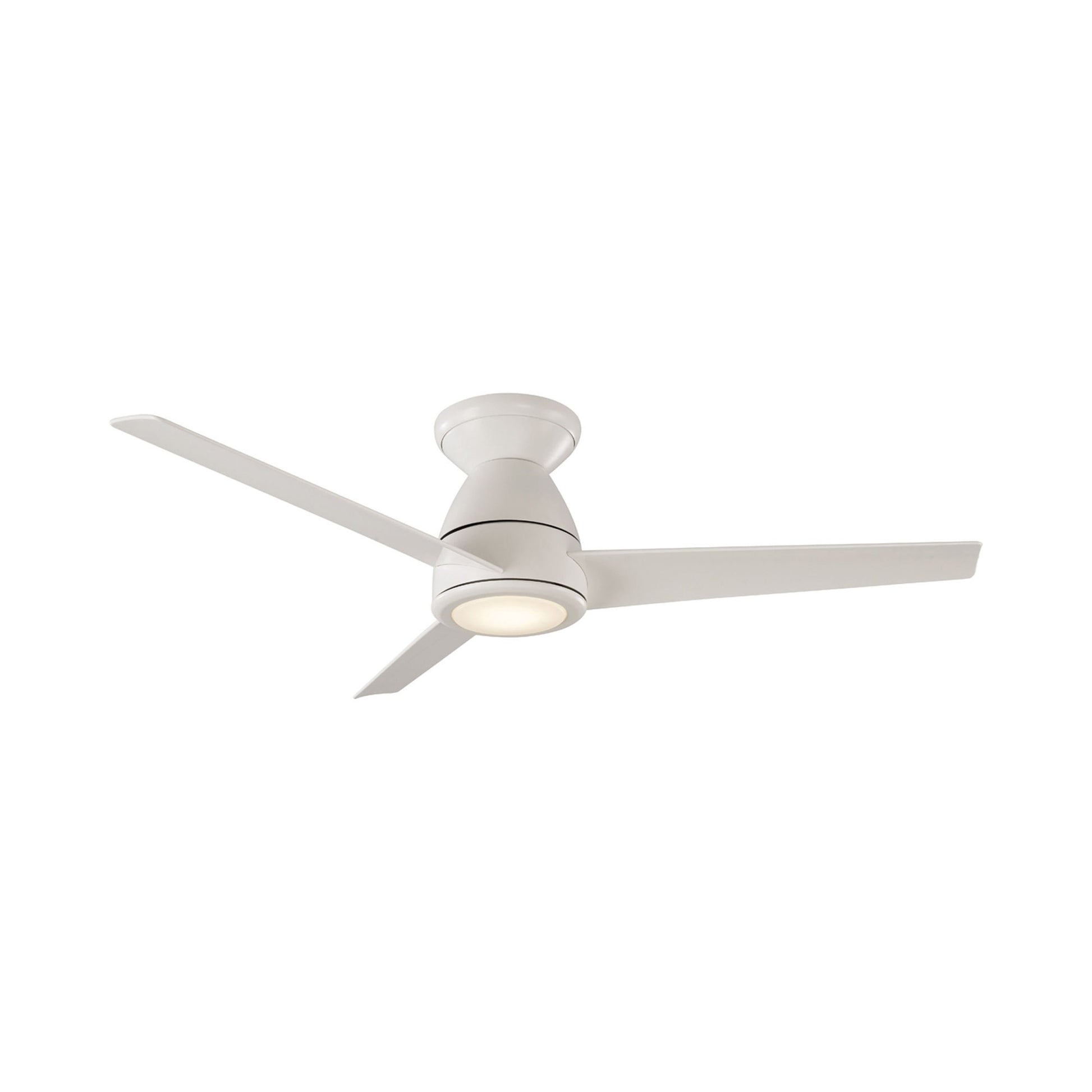Tip-Top LED Flush Mount Ceiling Fan in 52-Inch/Matte White.
