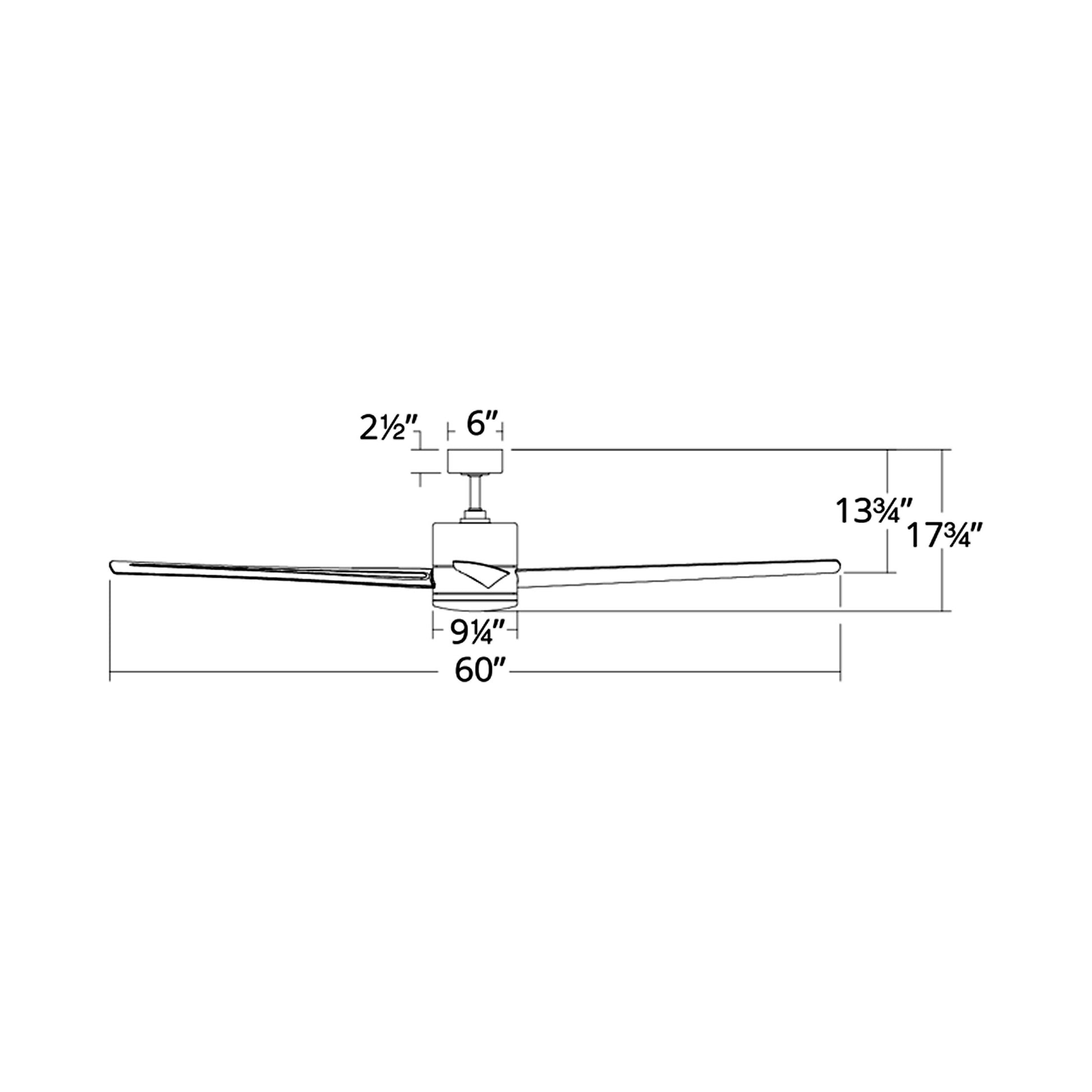 Windflower Smart LED Ceiling Fan - line drawing.