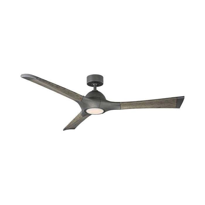Woody Smart LED Ceiling Fan in 60-Inch/Graphite/Weathered Gray.