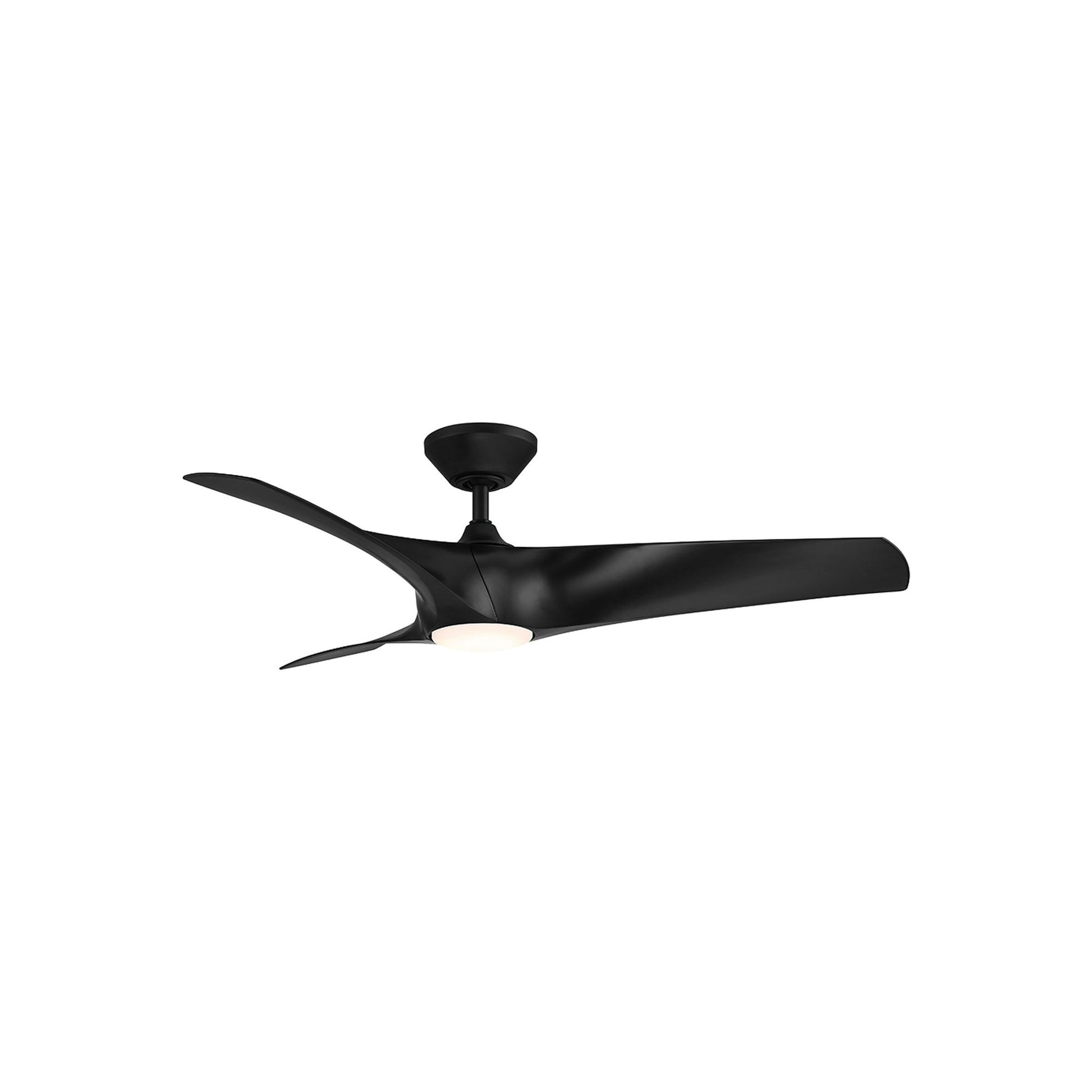 Zephyr Smart LED Ceiling Fan in Matte Black (52-Inch).