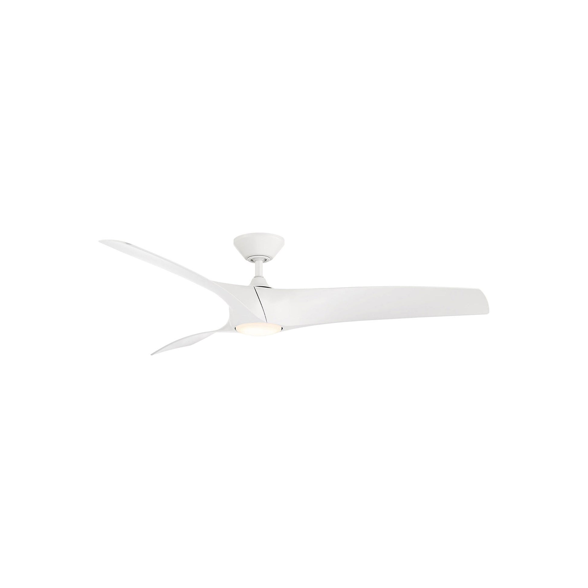 Zephyr Smart LED Ceiling Fan in Matte White (52-Inch).