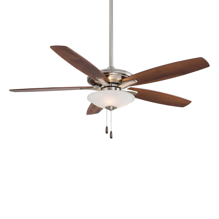 Mojo Ceiling Fan in Brushed Nickel / Frosted White/Incandescent.