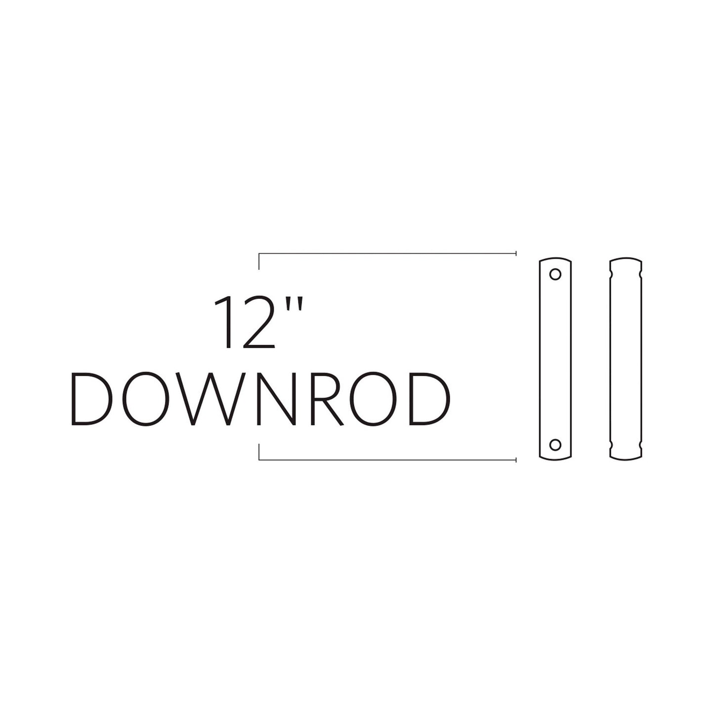 12-Inch Downrod - line drawing.