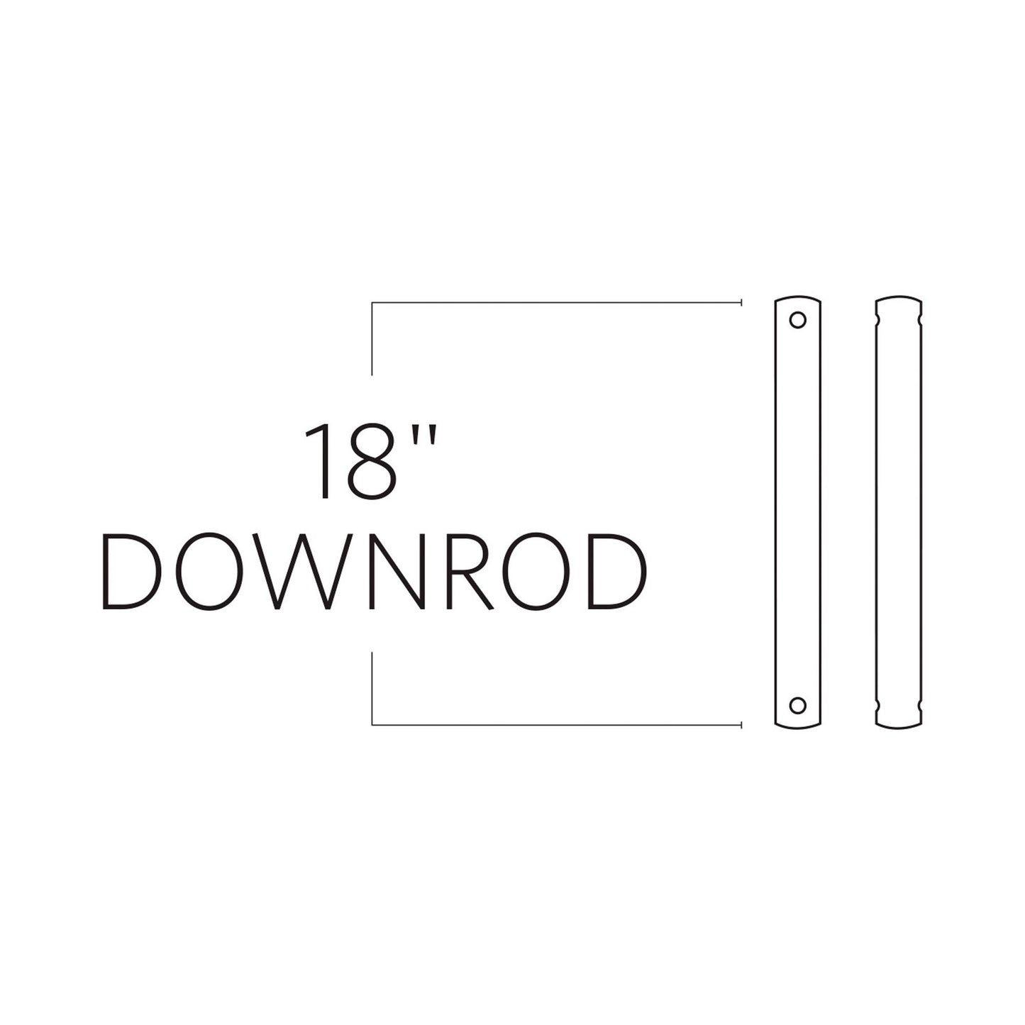 18-Inch Downrod - line drawing.