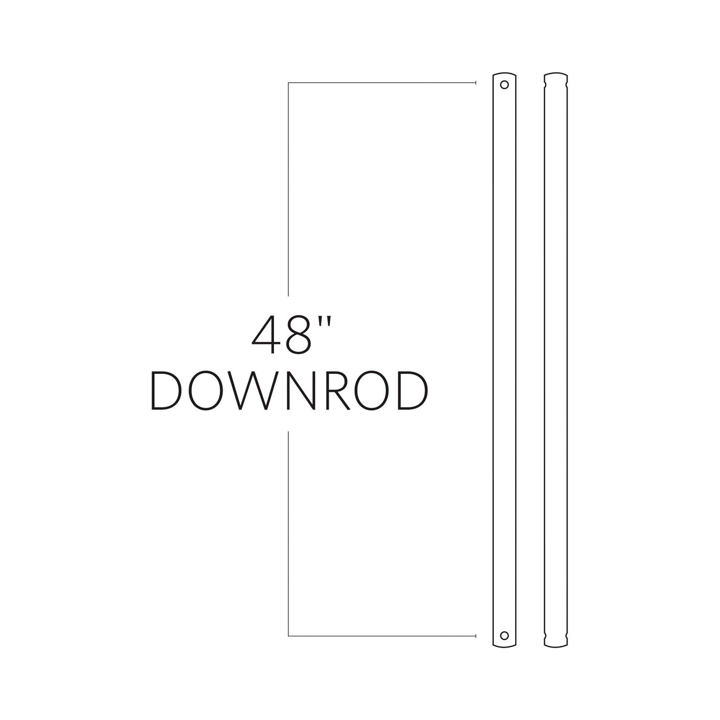 48-Inch Downrod - line drawing.