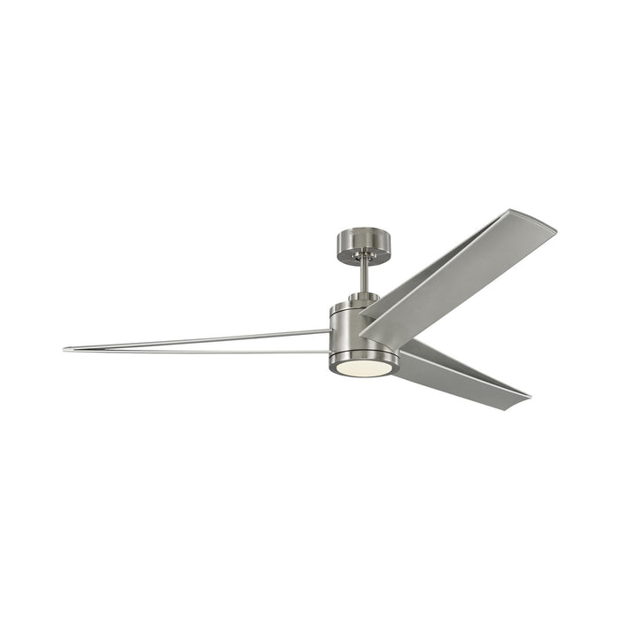 Armstrong LED Ceiling Fan in Brushed Steel/Silver.