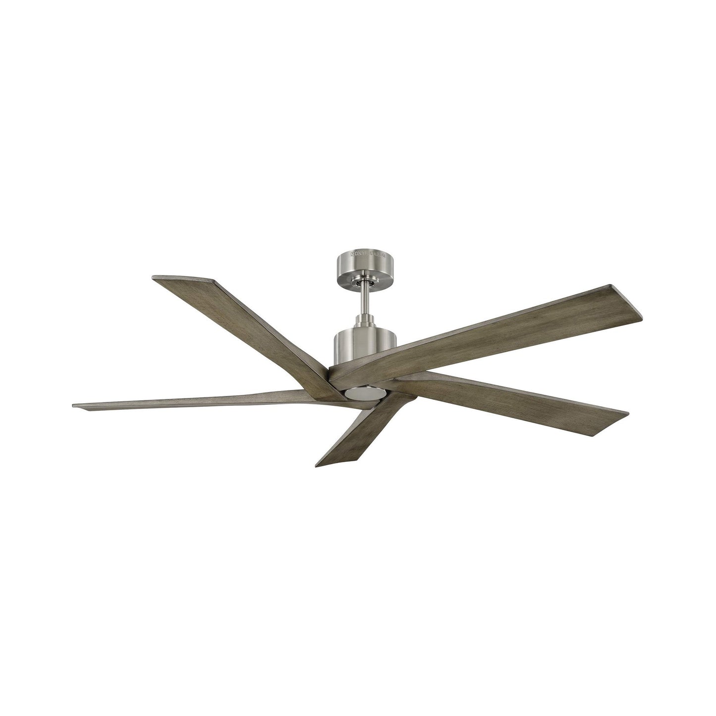 Aspen Ceiling Fan in Brushed Steel/Light Grey Weathered Oak (56-Inch).