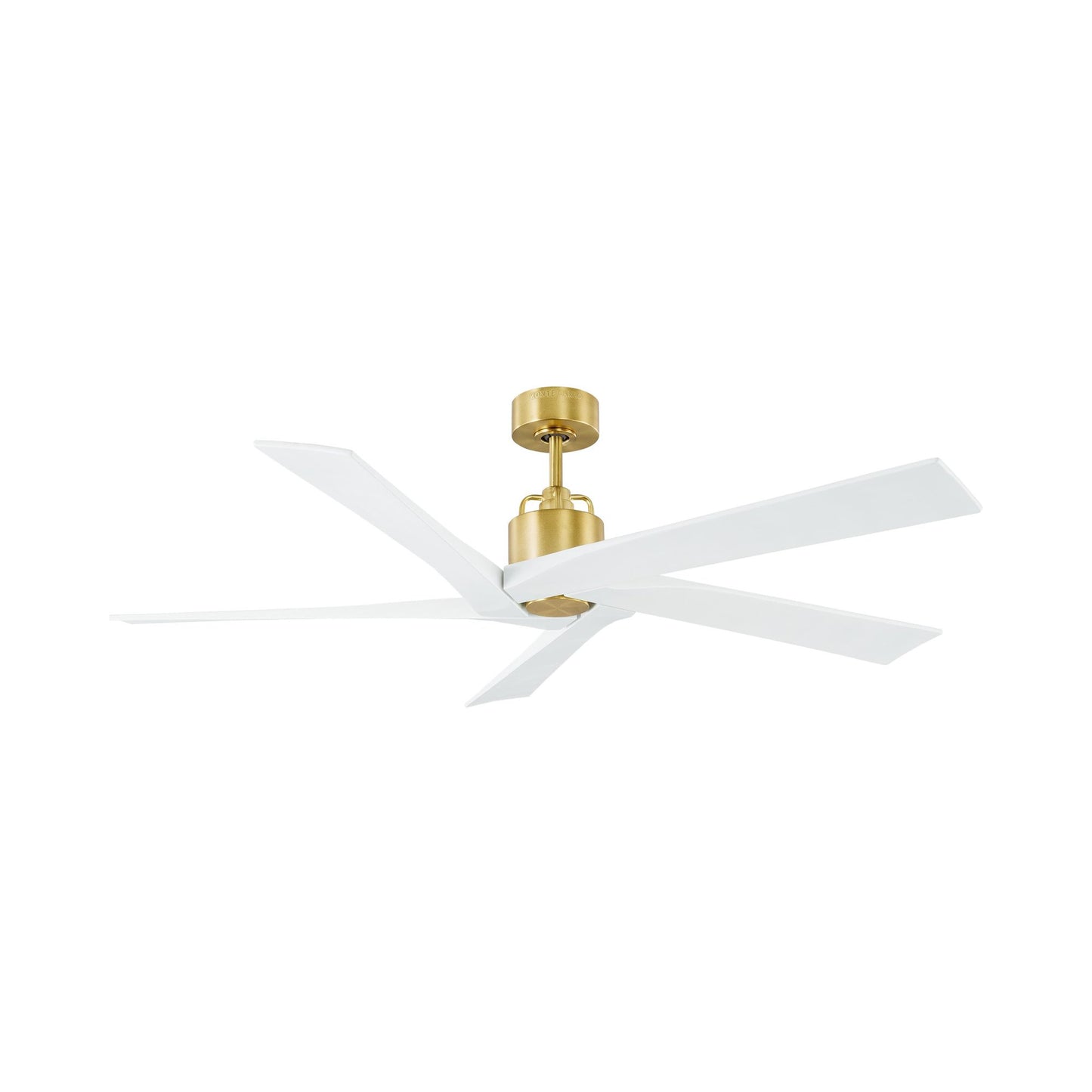 Aspen Ceiling Fan in Burnished Brass/Matte White (56-Inch).