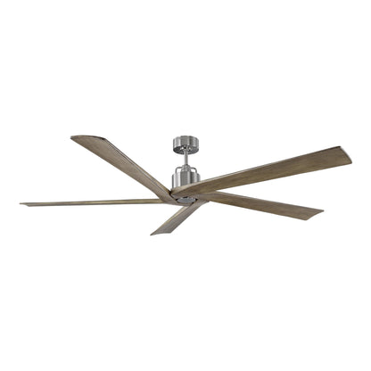 Aspen Ceiling Fan in Brushed Steel/Light Grey Weathered Oak (70-Inch).