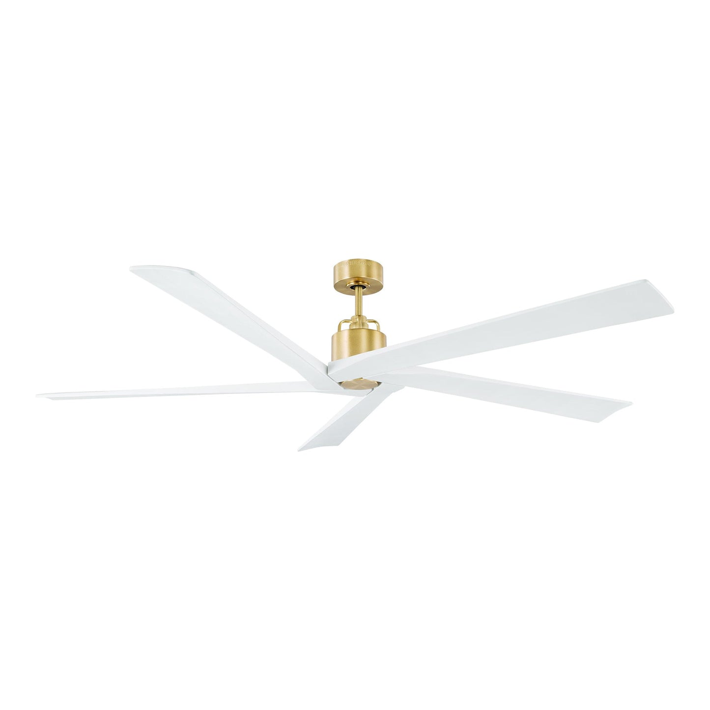 Aspen Ceiling Fan in Burnished Brass/Matte White (70-Inch).