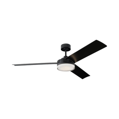 Cirque LED Ceiling Fan in Midnight Black.