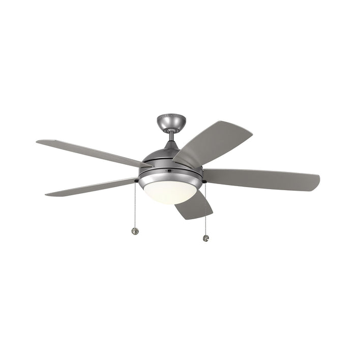 Discus Outdoor LED Ceiling Fan in Painted Brushed Steel.