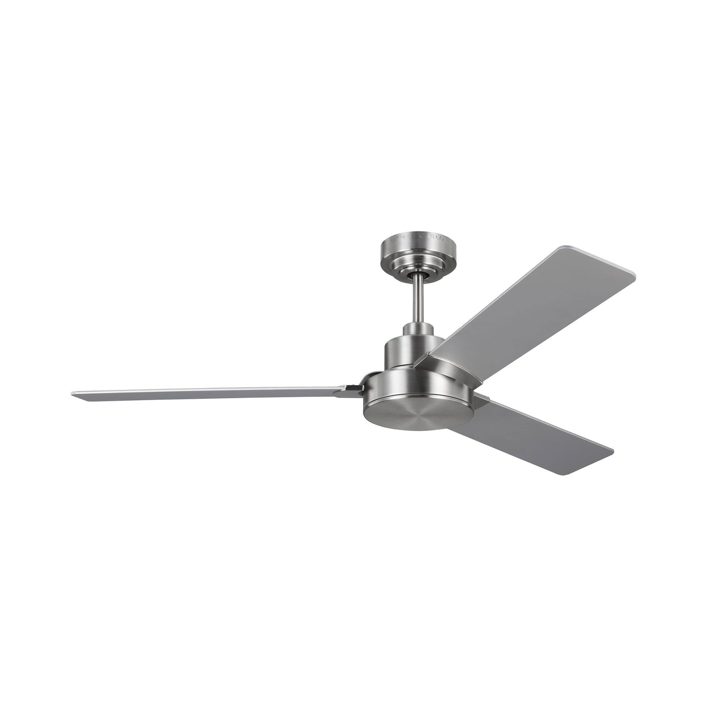 Jovie Ceiling Fan in Brushed Steel/Silver.