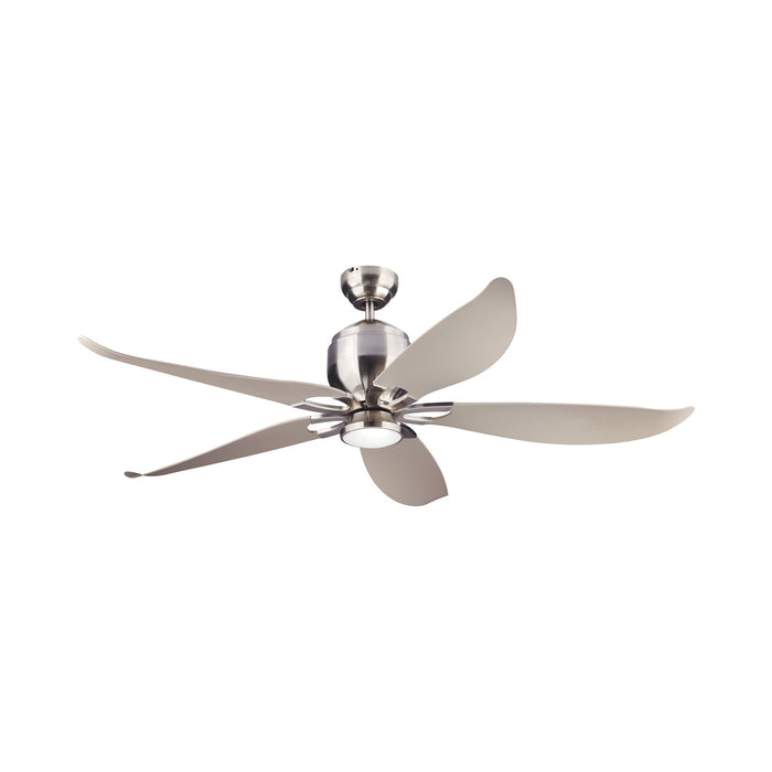 Lily LED Ceiling Fan in Brushed Steel/Silver.