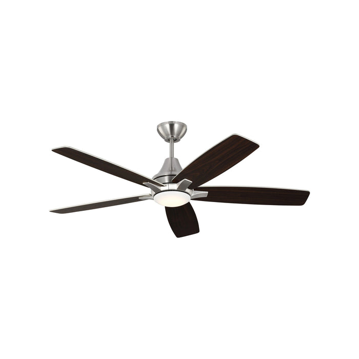 Lowden Indoor / Outdoor LED Ceiling Fan in Brushed Steel/Silver/American Walnut (52-Inch).