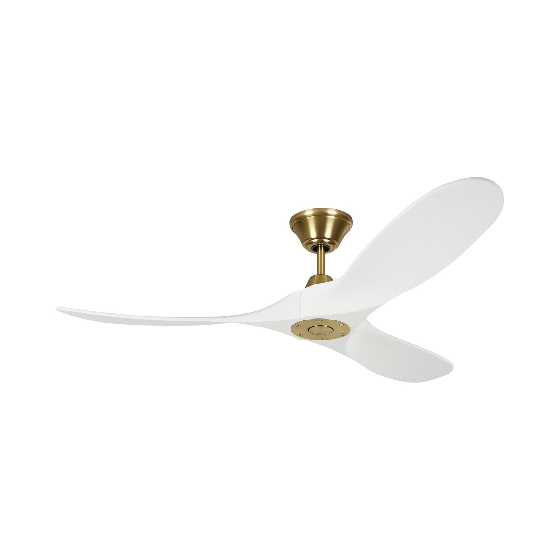 Maverick II Ceiling Fan in Burnished Brass/Matte White (52-Inch).