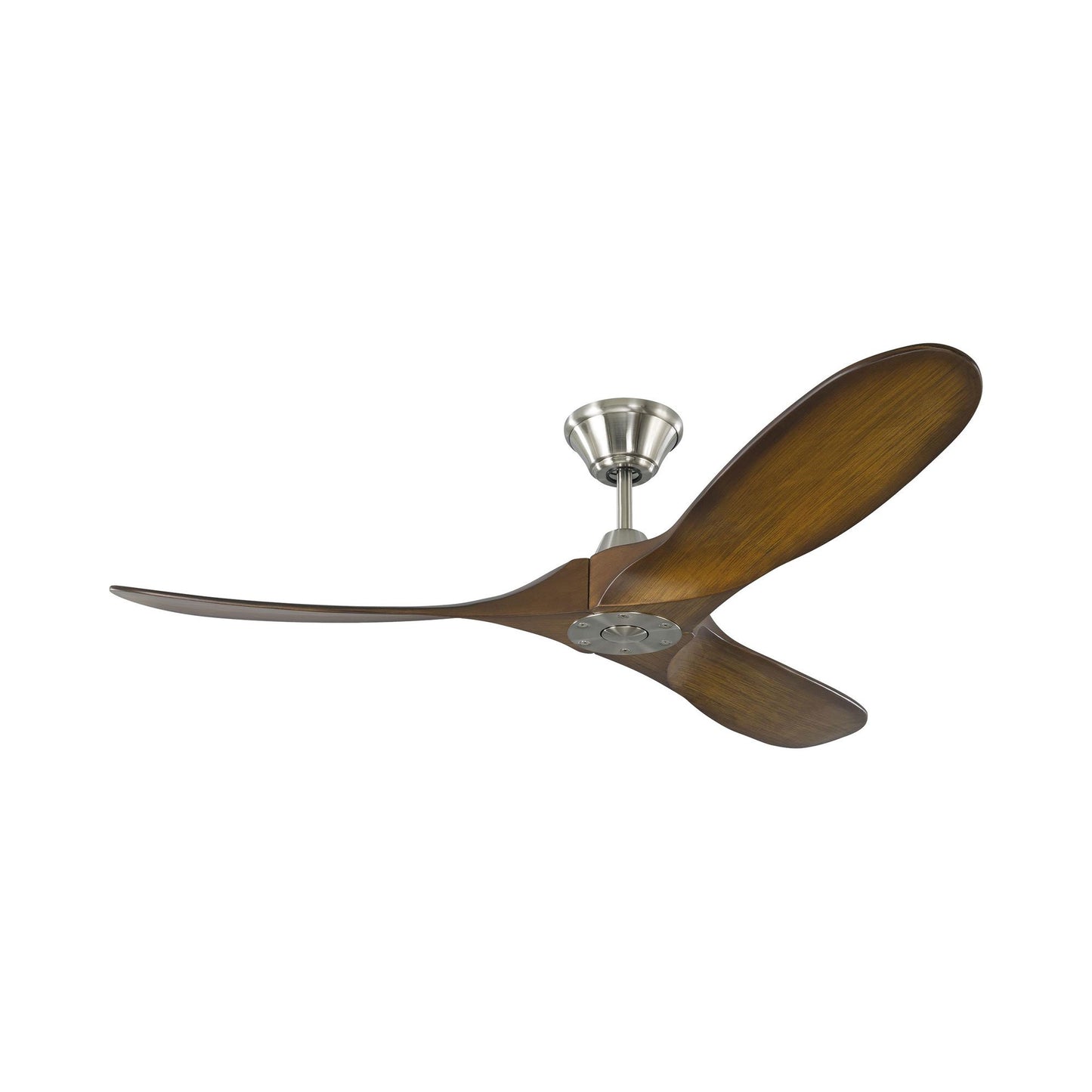 Maverick II Ceiling Fan in Brushed Steel/Koa (52-Inch).