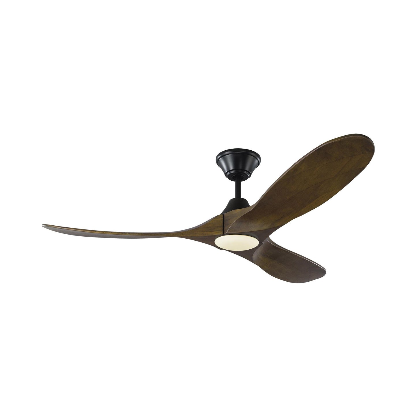 Maverick II Ceiling Fan in Matte Black/Dark Walnut (52-Inch).