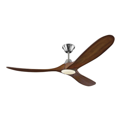 Maverick II Ceiling Fan in Brushed Steel/Koa (60-Inch).