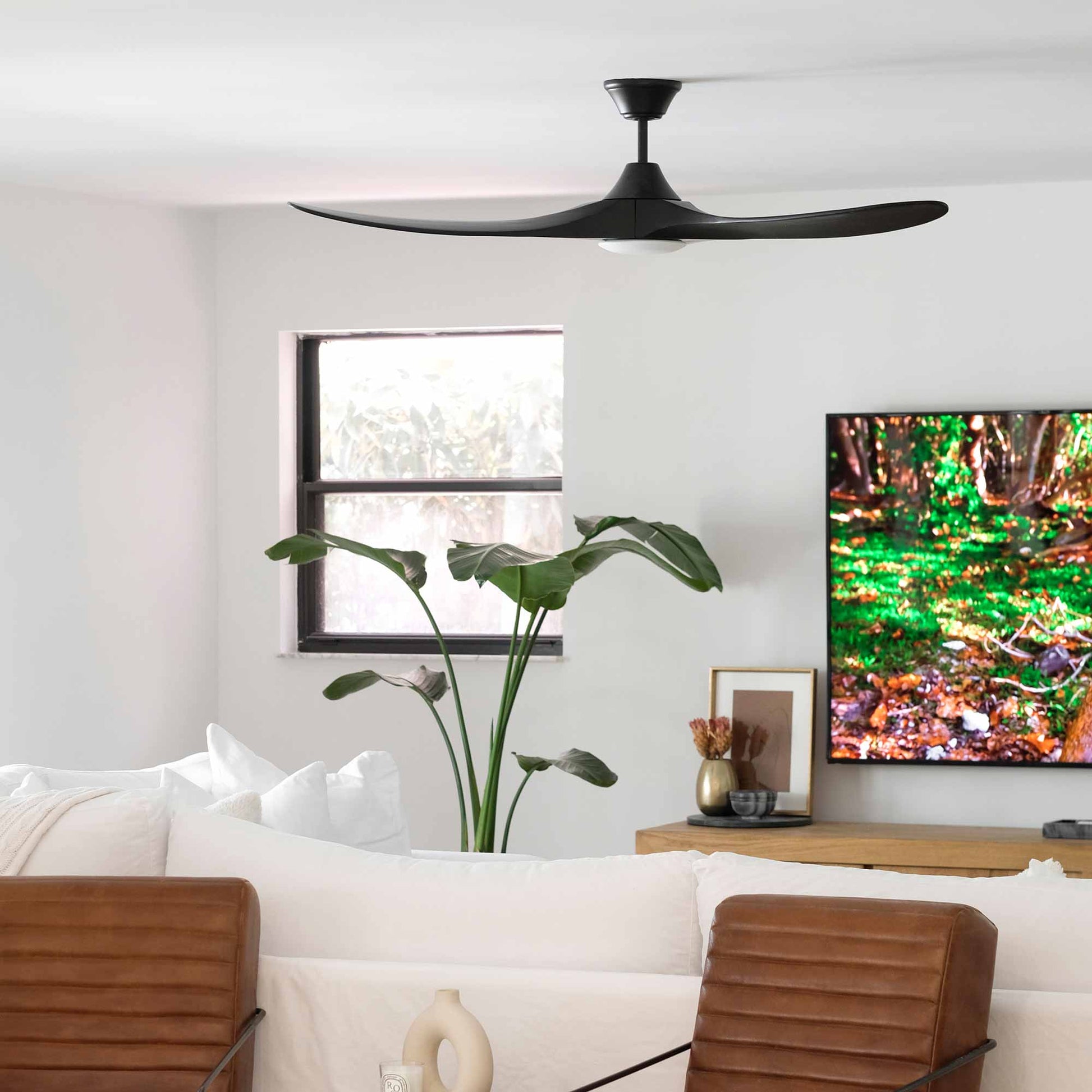 Maverick II Ceiling Fan in living room.