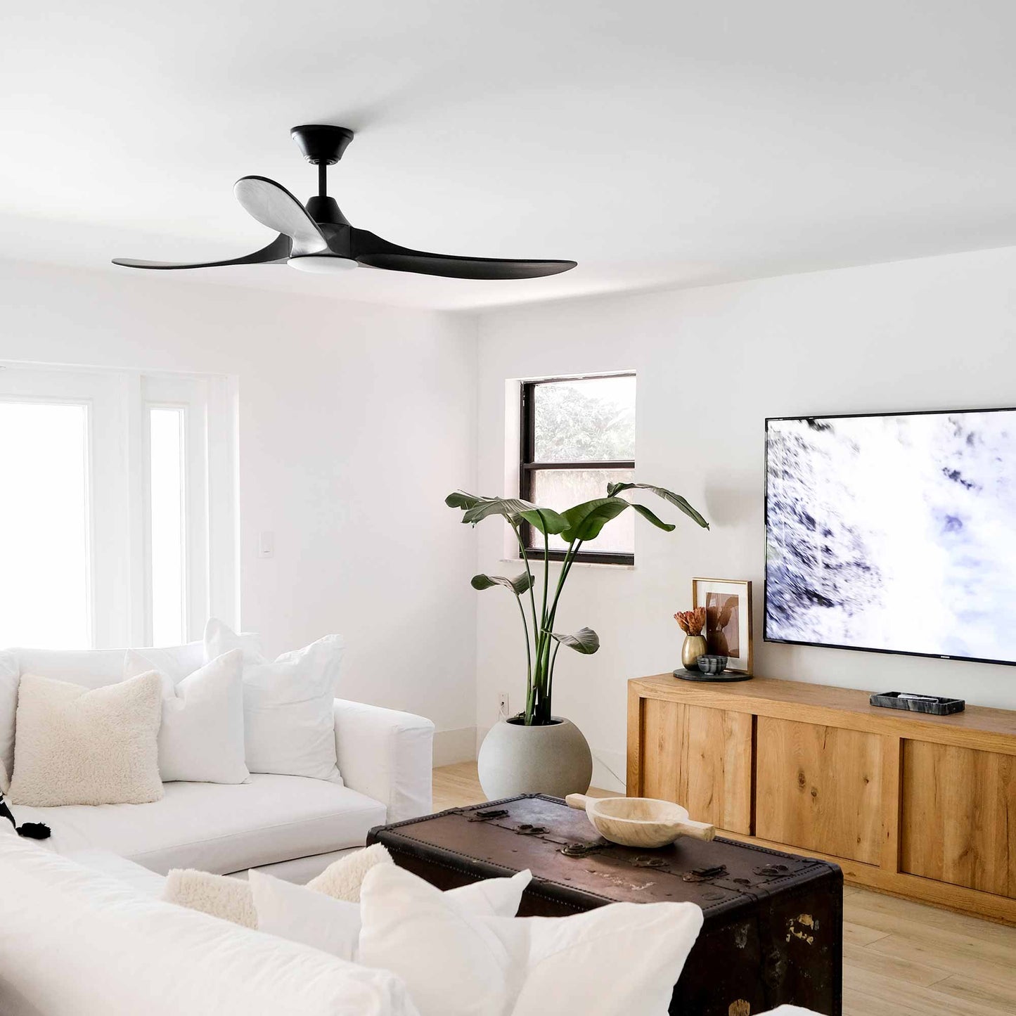 Maverick II Ceiling Fan in bedroom.