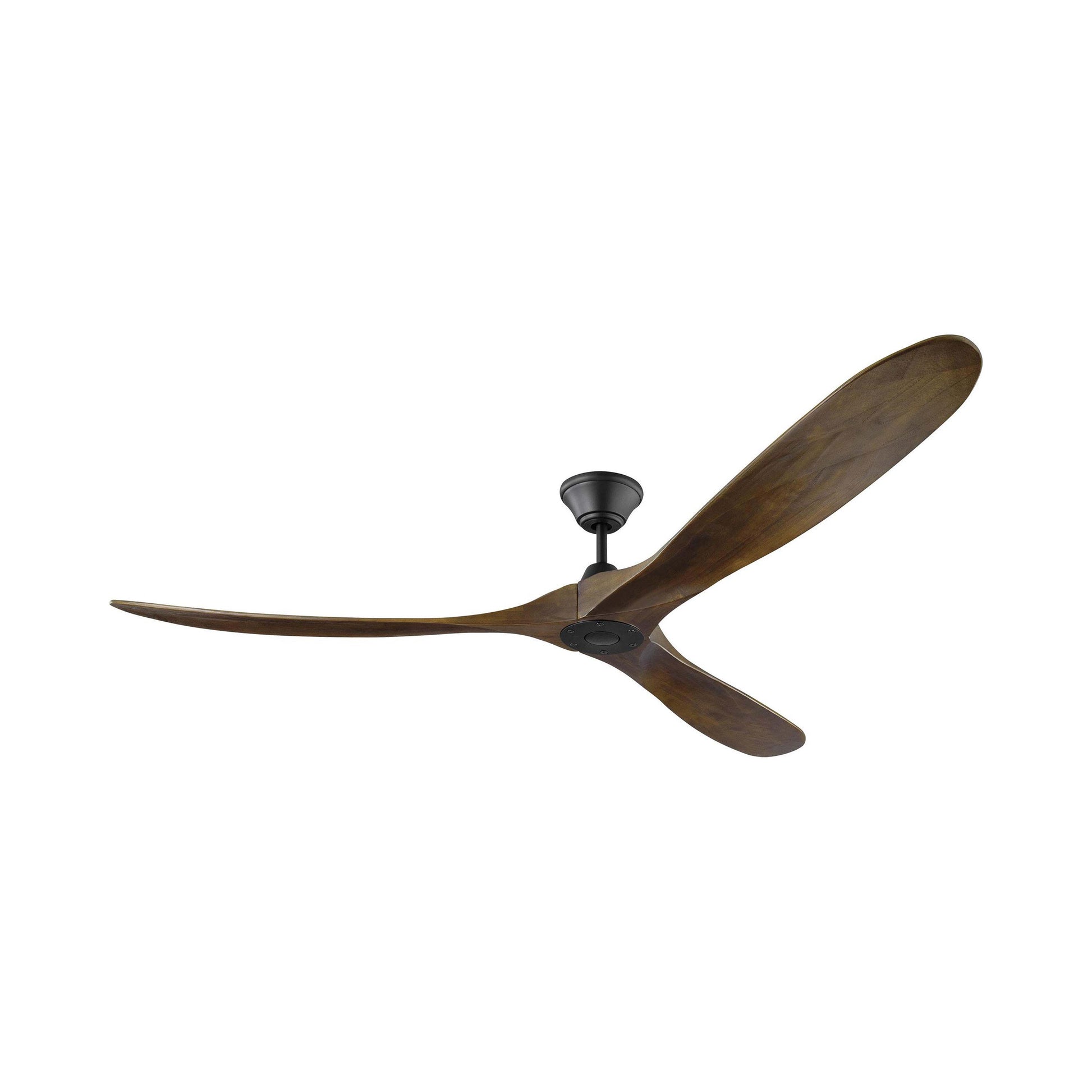Maverick Max Ceiling Fan in Matte Black/Dark Walnut (No Light Kit).