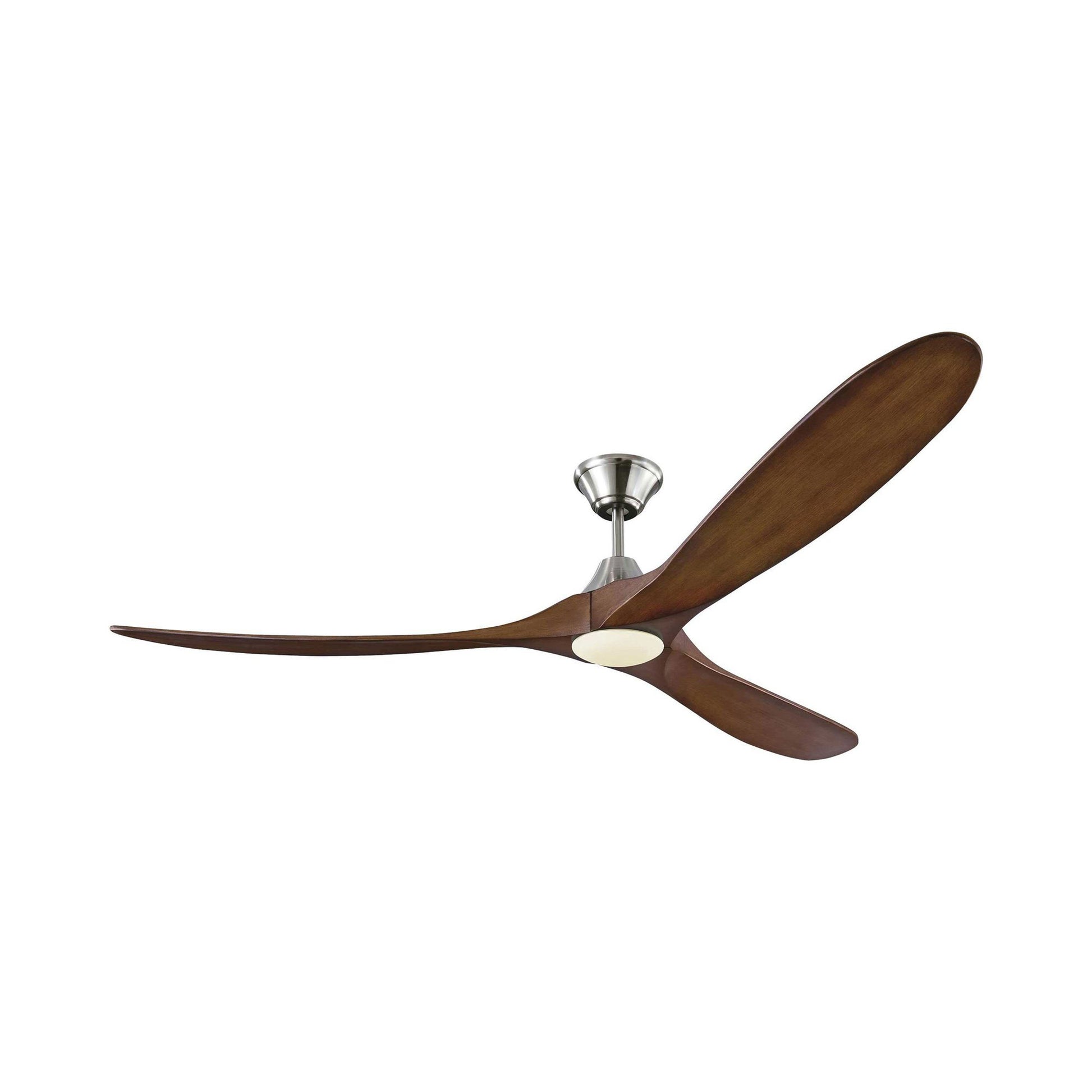 Maverick Max Ceiling Fan in Brushed Steel/Koa (Light Kit Included).