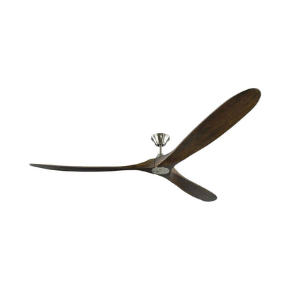 Maverick Super Max Ceiling Fan in Brushed Steel/Dark Walnut.