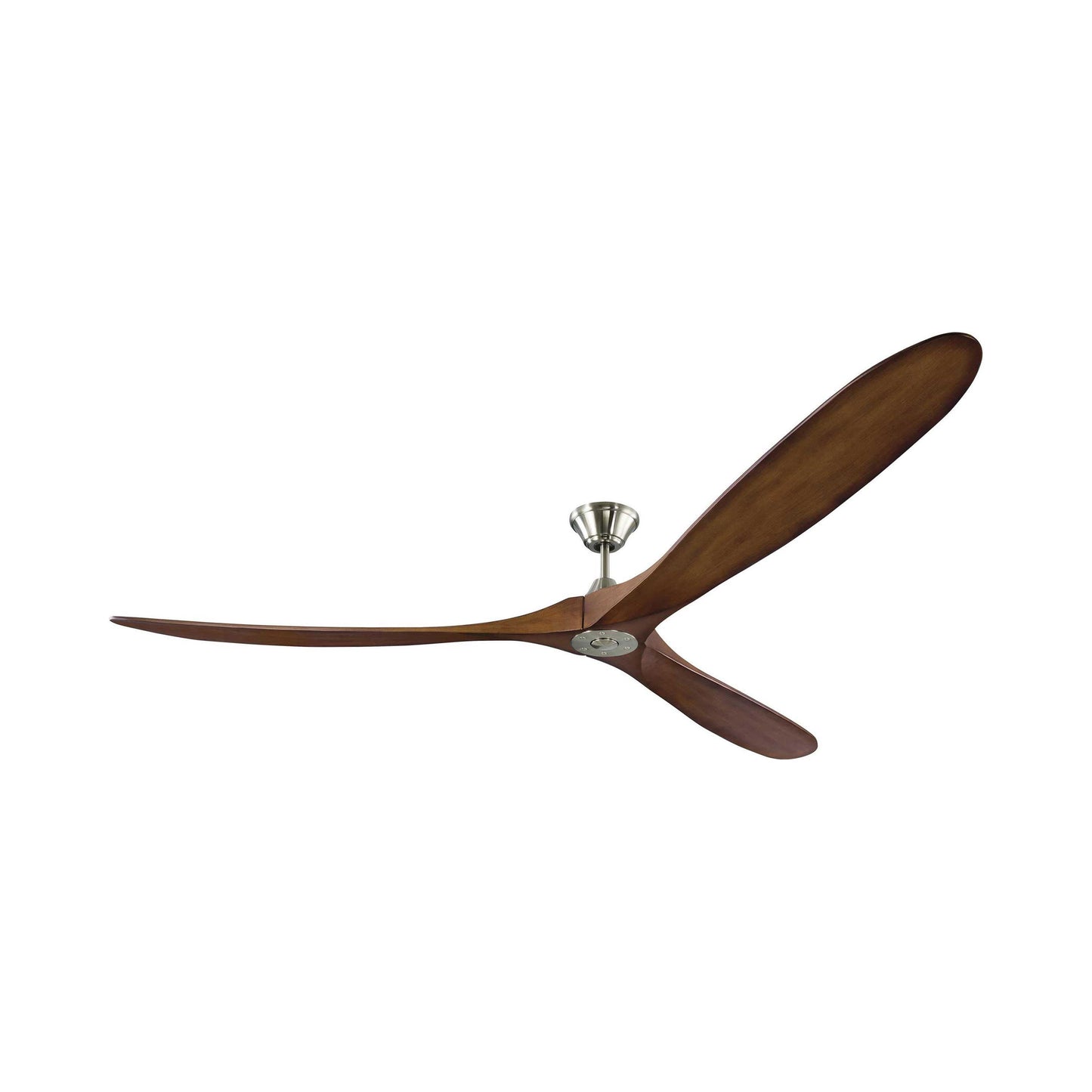 Maverick Super Max Ceiling Fan in Brushed Steel/Koa.