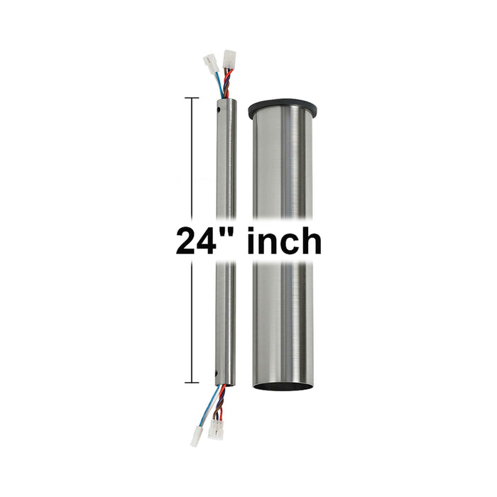 Minimalist Downrod in Brushed Steel (24 inches).
