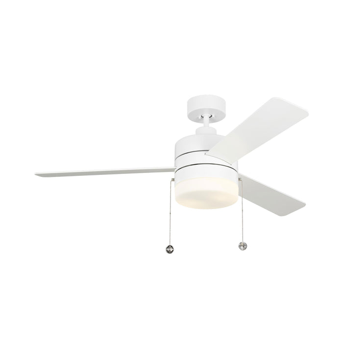 Syrus LED Ceiling Fan in Matte White.