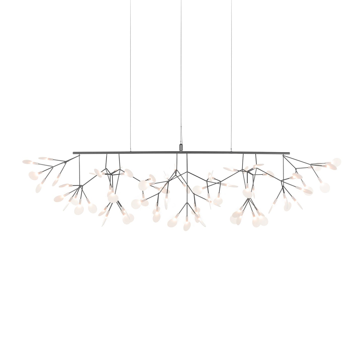 Heracleum III LED Linear Pendant Light in Nickel.