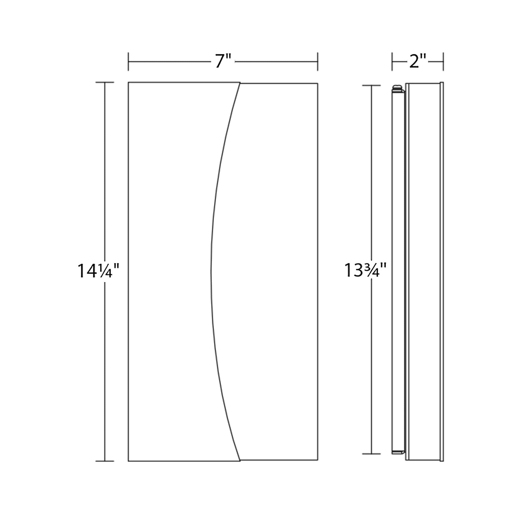 Nami Outdoor LED Wall Light - line drawing.