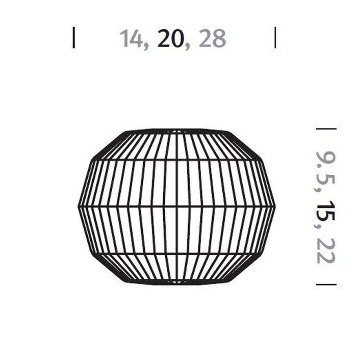Nelson® Angled Sphere Bubble Pendant Light in Line Drawing