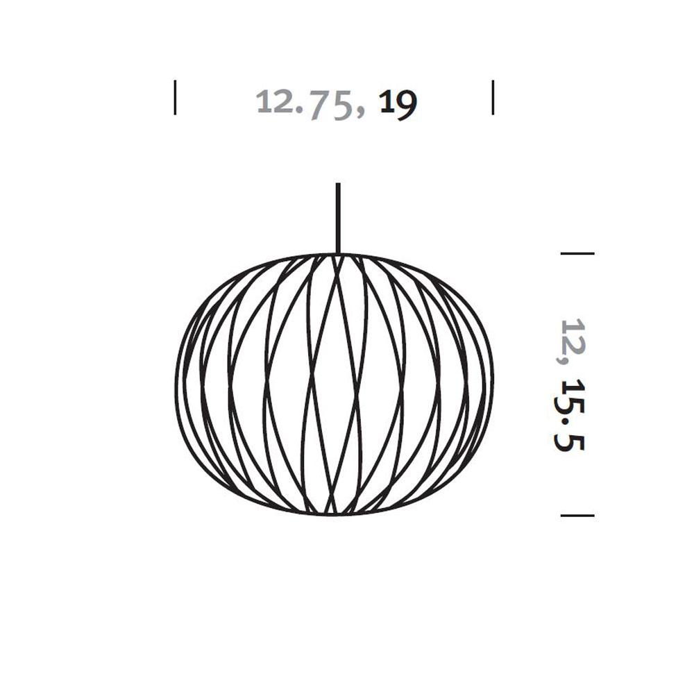 Nelson® Ball Crisscross Bubble Pendant Light in Line Drawing.