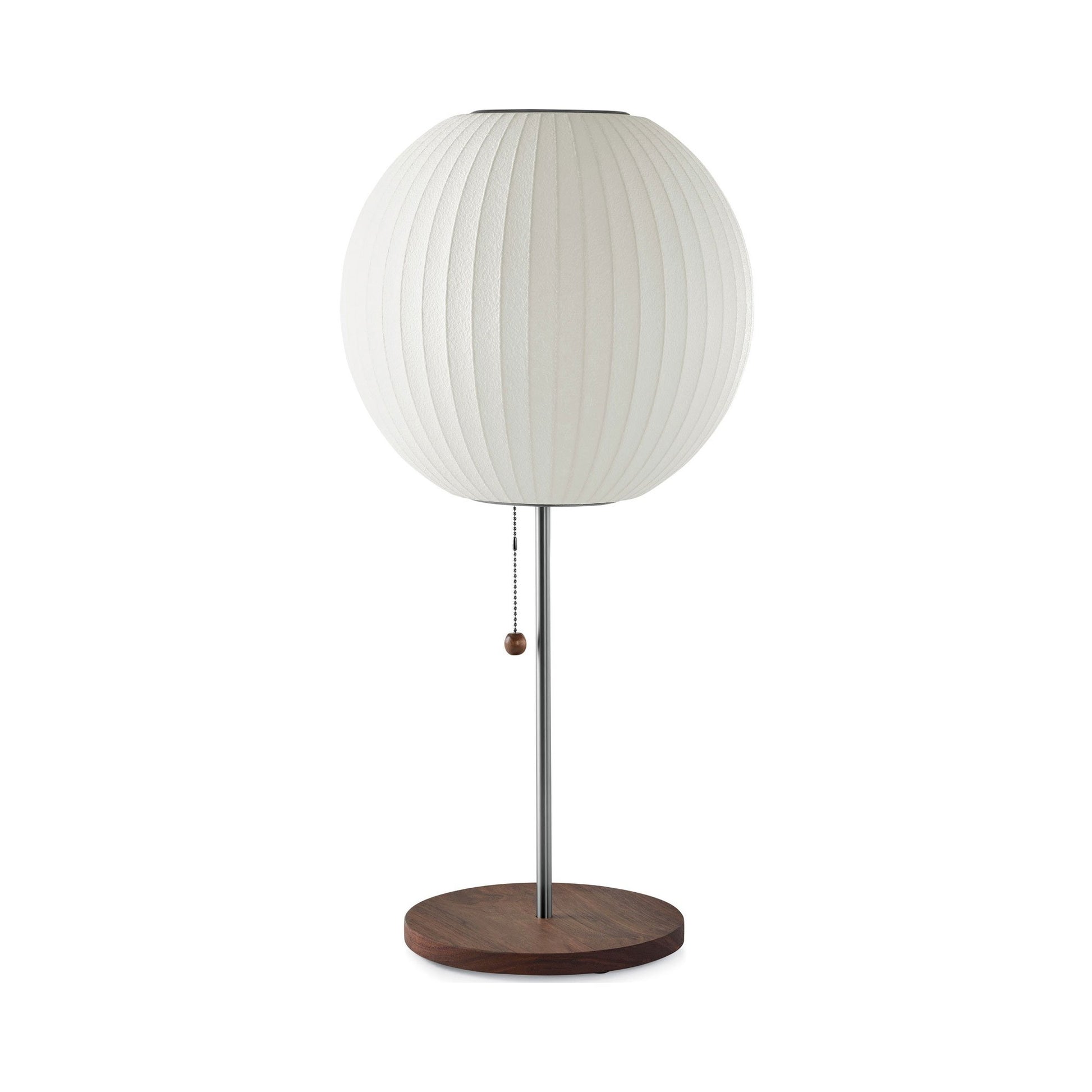 Nelson® Ball Lotus Table Lamp in Walnut.
