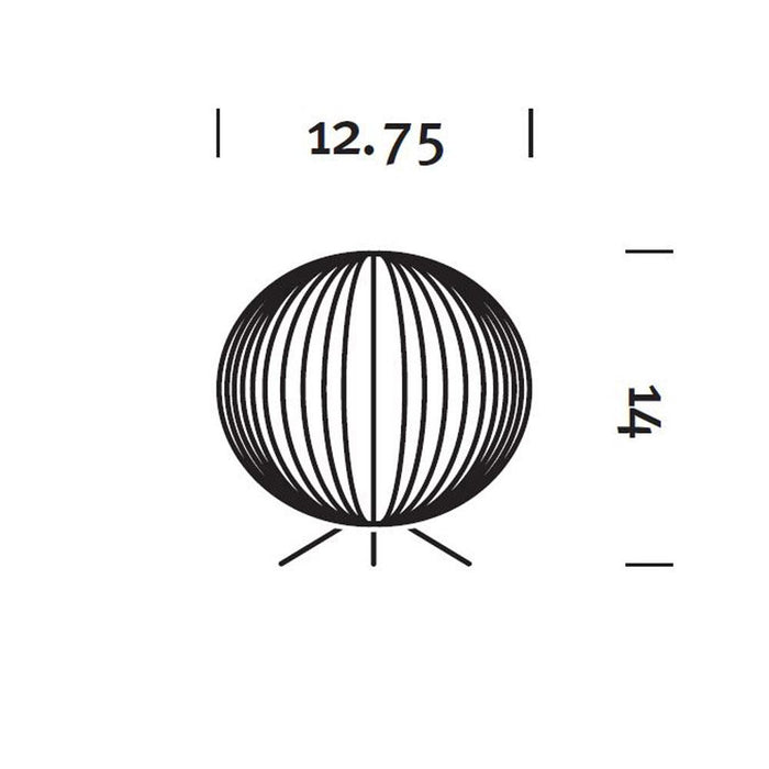 Nelson® Ball Tripod Lamp in Line Drawing