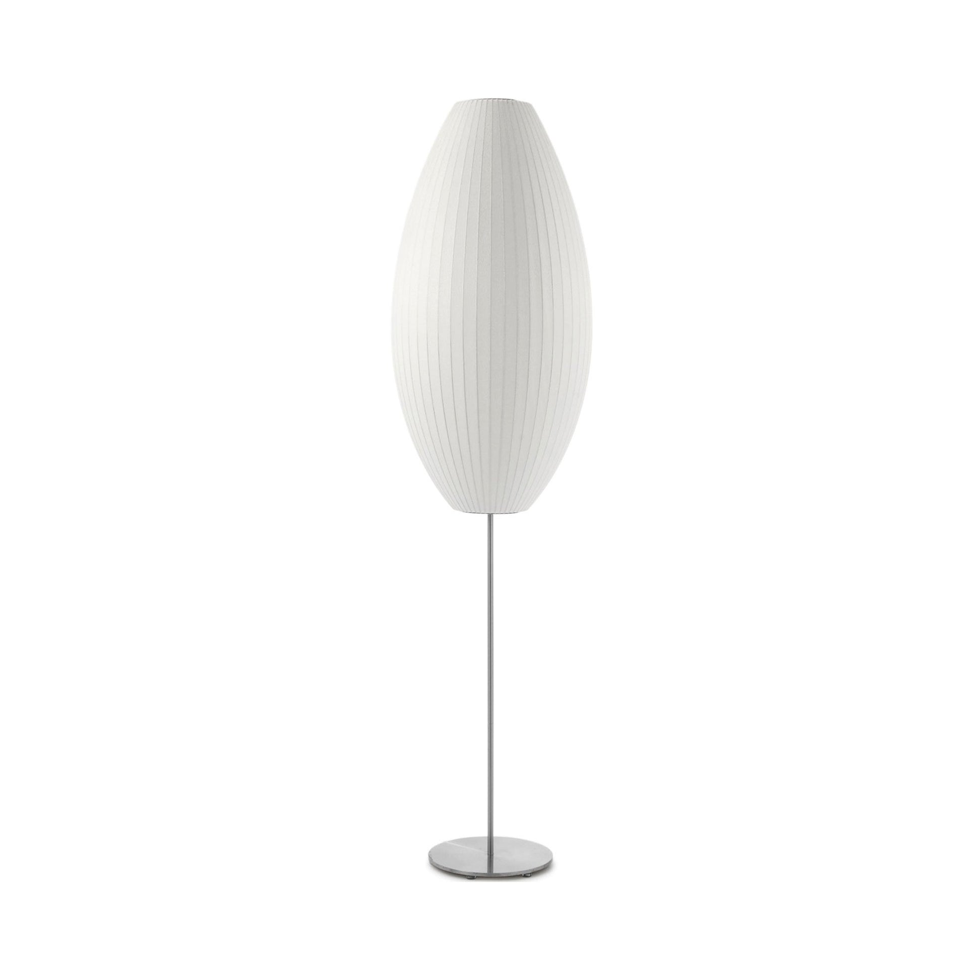 Nelson® Cigar Lotus Floor Lamp in Large / Brushed Nickel.
