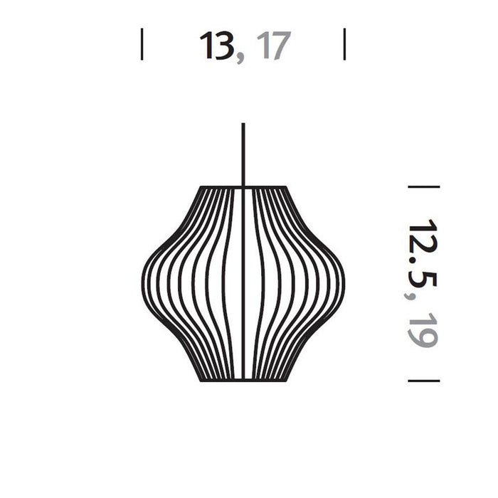 Nelson® Pear Bubble Pendant Light in Line Drawing