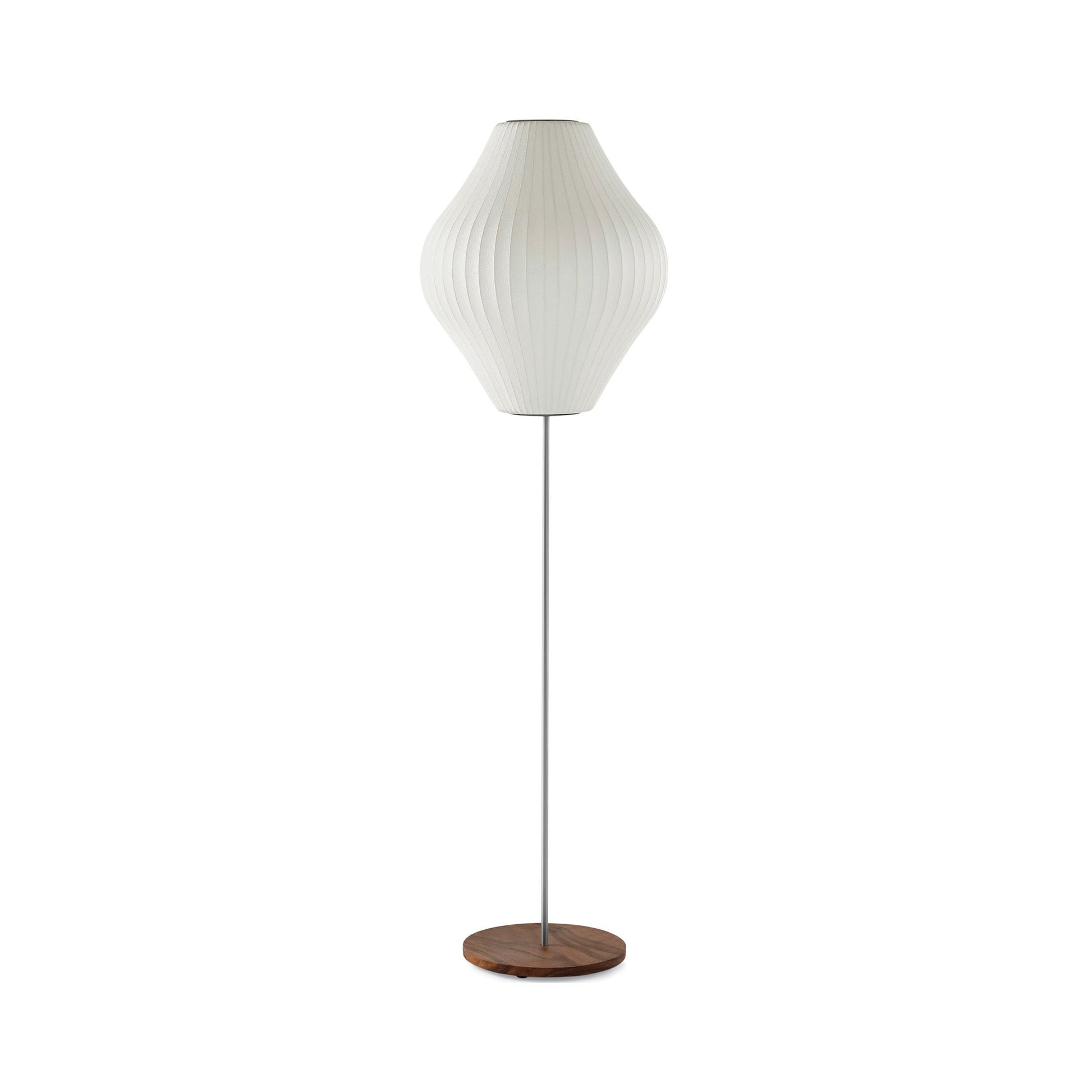 Nelson® Pear Lotus Floor Lamp in Walnut.