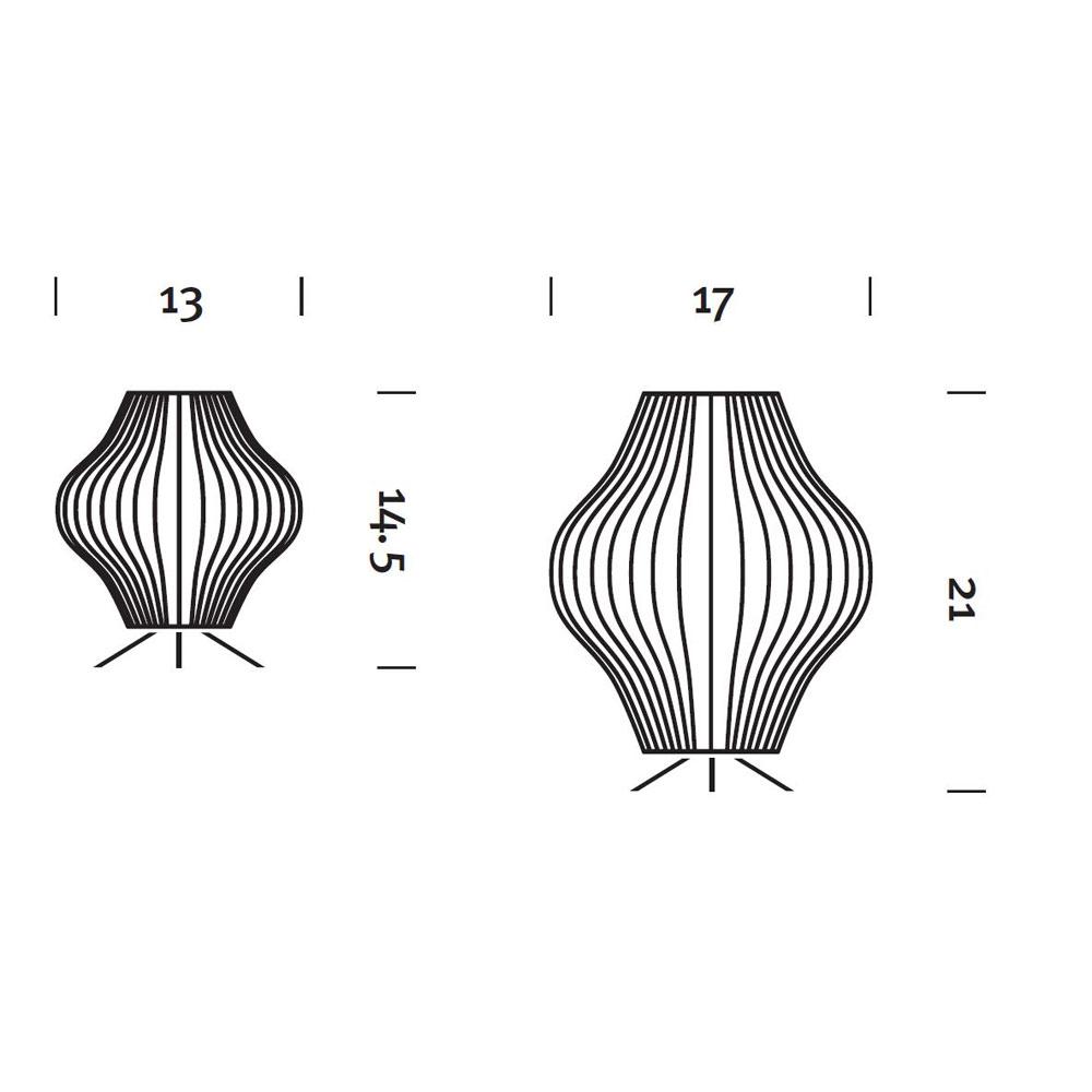 Nelson® Pear Tripod Lamp in Line Drawing.