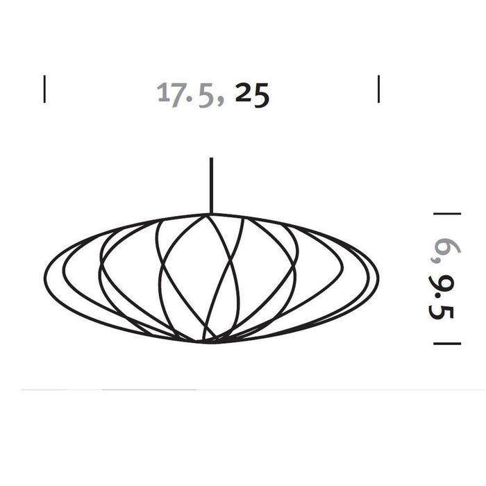 Nelson® Saucer Crisscross Bubble Pendant Light in Line Drawing