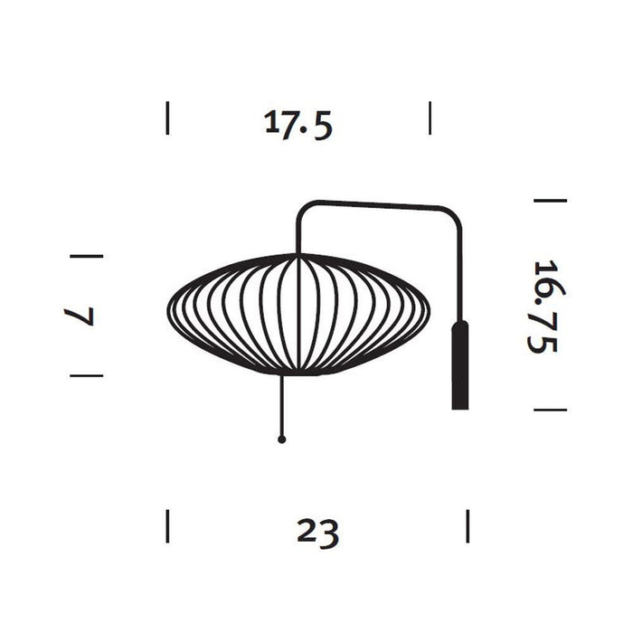 Nelson® Saucer Wall Light in Line Drawing
