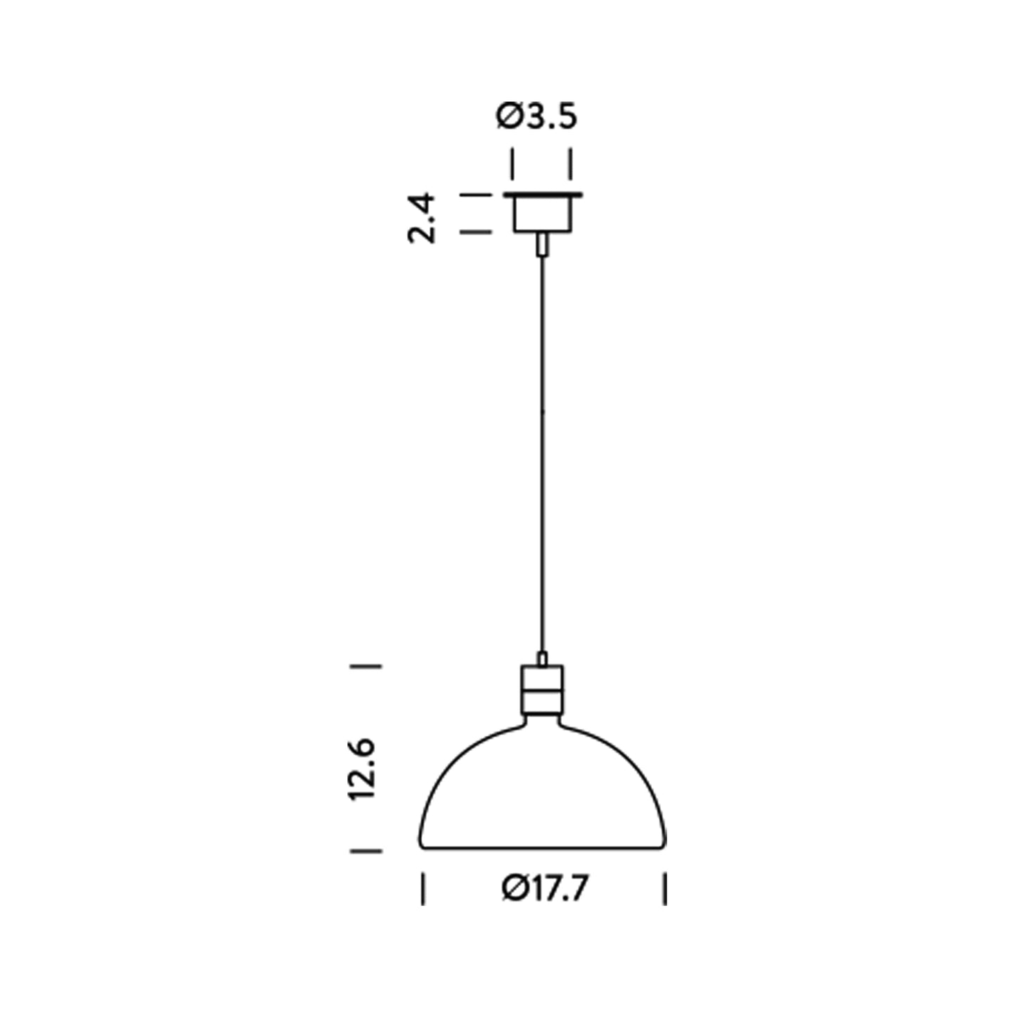 AM4 Pendant Light - line drawing.